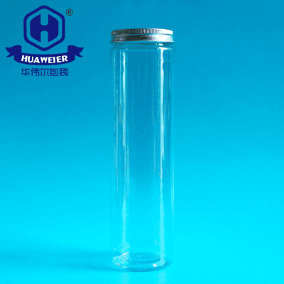 China Clear Tube Packaging 15OZ 0.1GAL Plastic PET Jar 450ml With Aluminium Screw Lid