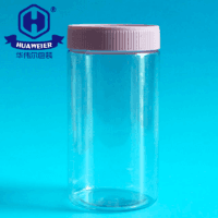 470ml 16OZ Pink Screw Lid PET Plastic Jar For Food Grade Medicine HUAWEIER PACKING
