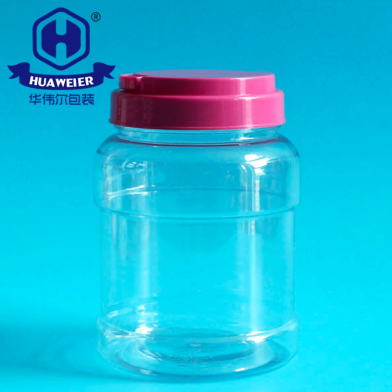 500ml BPA Free Airtight 7OZ Red Pink Screw Lid Customize Clear PET Plastic Jar