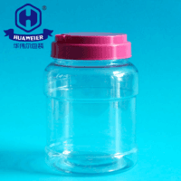 500ml BPA Free Airtight 7OZ Red Pink Screw Lid Customize Clear PET Plastic Jar