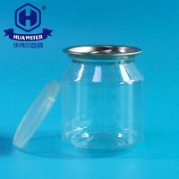 7OZ 200ML Clear Tube Containers Candies PE Cap And EOE Lid Plastic PET Cans