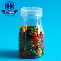 Clear Small Chocolate 3.5OZ 100ML Round PET Jar With Plastic Screw Lid
