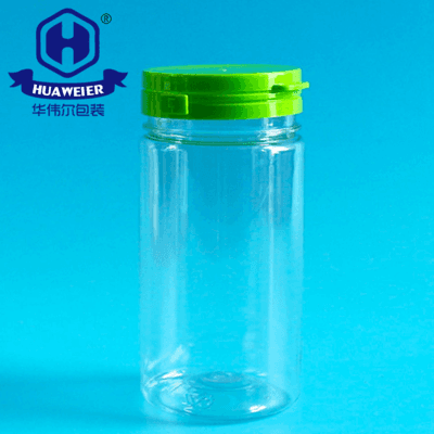 8OZ 230ML Food Grade Plastic Green Tear Off Clip Lid Round Clear Tube PET Jar