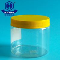 16OZ 450ML Plastic Yellow Screw Cap PET Jar For Canning Peanut Butter Packaging