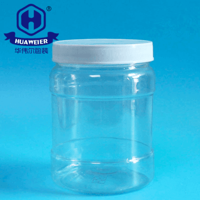 28OZ 800ML White Lid Airtight Leak Proof Packaging PET Transparent Plastic Food Jar