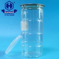34OZ 950ML 307# Good Quality Air Tight Plastic Clear PET Food Tube Round Cans